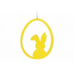 Cosy @ Home Oeuf Hanger Open Rabbit Jaune 24x,3xh30c M Ovale Bois 
