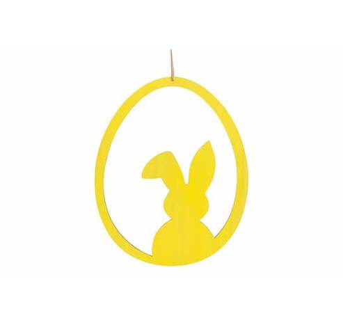 Oeuf Hanger Open Rabbit Jaune 24x,3xh30c M Ovale Bois  Cosy @ Home