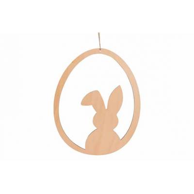 Ei  Hanger Open Rabbit Beige 24x,3xh30cm Ovaal Hout 