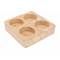 Houder X4 Eggs Natuur 10x10xh2,5cm Vierk Ant Hout 