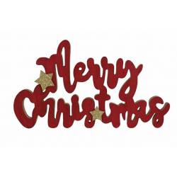 Cosy @ Home Deco Lettres Merry Christmas Golden Star S Bordeaux 26x1,8xh14,5cm Allonge Bois 