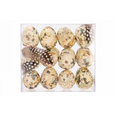 Paasei Set12 Natuur D4cm  