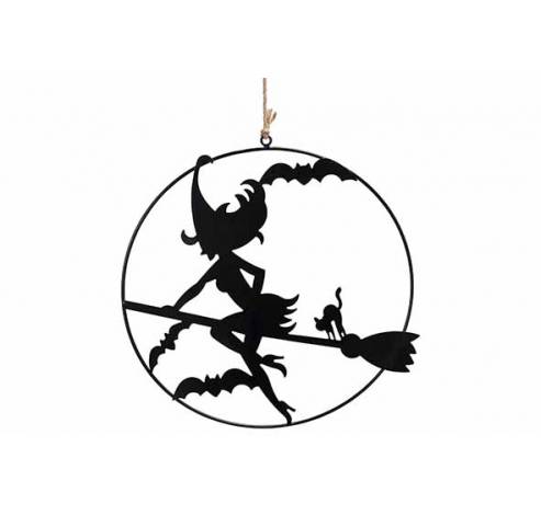 Cirkel Hanger Witch Zwart 31,5x,3xh30,5c M Rond Metaal  Cosy @ Home