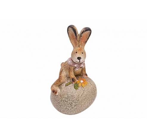 Lapin Sitting On Egg Lovely Lavender Taupe 8,7x7,7xh15,3cm Polyresine  Cosy @ Home