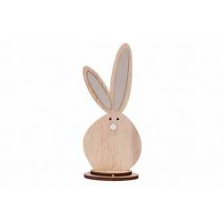 Cosy @ Home Lapin Long Ears Taupe  Naturel 8x4xh17cm  Rond Bois 
