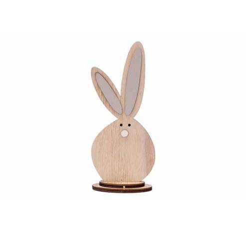 Lapin Long Ears Taupe  Naturel 8x4xh17cm  Rond Bois  Cosy @ Home