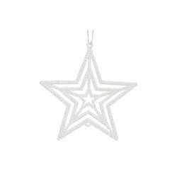 Hanger Star Glitter Wit 10xh10cm Kunstst Of 