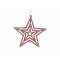 Hanger Star Glitter Roze 10xh10cm Kunsts Tof 