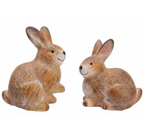 Lapin Ass2 Sitting Brun 10x7xh13cm Ceram Ique  Cosy @ Home
