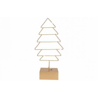 Kerstboom Hollow  Led 3aa Batt Not Incl On Stander Goud 15,5x6xh32cm Langwerpig 