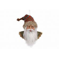 Kerstmanhoofd Hanger Rood Groenxh28cm Po Lyester 