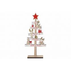 Kerstboom We Wish You Rood Wit 4x14xh30c M Hout 