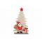 Santa With Tree Rood Wit 13x4xh22cm Hout  
