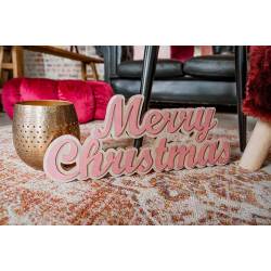 Cosy @ Home Deco Lettres Merry Christmas Rose 48x2,5 Xh20cm Bois 
