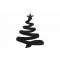 Hanger Kerstboom Glitter Zwart 9,5xh12cm  Kunststof 