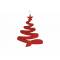 Hanger Kerstboom Glitter Rood 9,5xh12cm Kunststof 