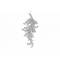 Hanger Leaf Glitter Zilver 7xh16cm Kunst Stof 