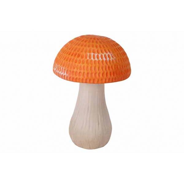 Paddenstoel Bicolor Oranje 16,5x16xh23,5 Cm Langwerpig Polyresin 