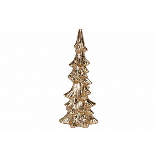 Kerstboom Elegant Goud 10,5x8xh24cm Lang Werpig Polyresin 