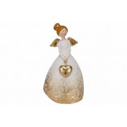 Engel Holding Heart Degraded Gold Ivoor 13x9,2xh23,5cm Andere 