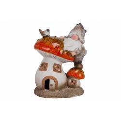 Cosy @ Home Gnome Mushroom House Multi-colore 12x9,9 Xh16,1cm Autre Polyresine 