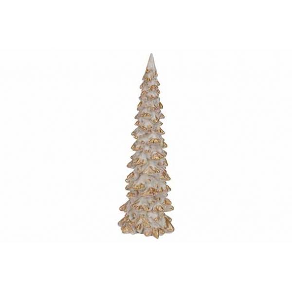 Kerstboom Gold Wit 8x8xh25cm Polyresin  