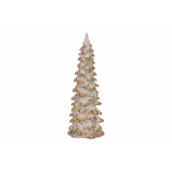 Kerstboom Gold Wit 5x5xh15cm Polyresin  
