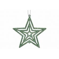 Hanger Star Glitter Groen 10xh10cm Kunst Stof 