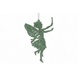 Hanger Elf Glitter Groen 9xh14cm Kunstst Of 