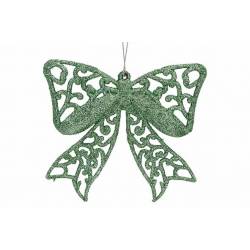 Hanger Strik Glitter Groen 12x10cm Kunst Stof 