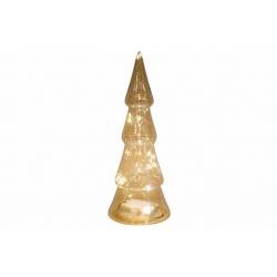 Kerstboom Led Goud 10x10xh27cm Glas Excl 3 Aaa Batt 