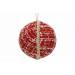 Kerstbal Rood Wit D8cm Textiel  