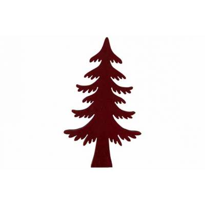 Kerstboom Bordeaux 17x4,1xh30cm Hout Textiel 