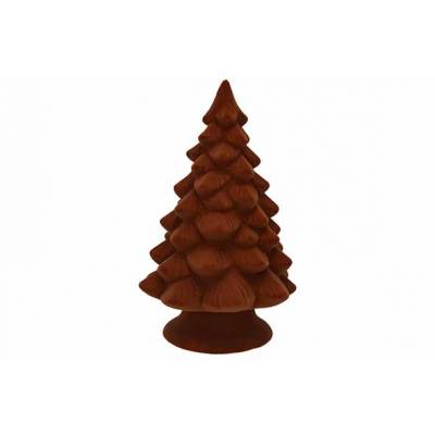 Kerstboom Flocked Roest 12,5x12,5xh21cm Langwerpig Aardewerk 
