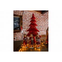 Kerstboom Paillettes Rood 25x12xh43cm Fl Uweel 
