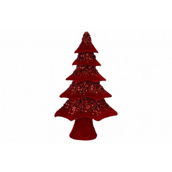 Kerstboom Paillettes Rood 31x13xh52cm Fl Uweel 