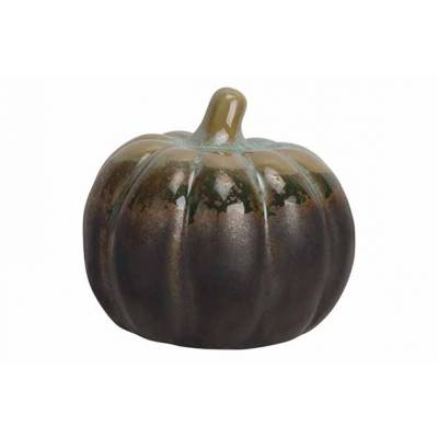 Pompoen Reactive Glazing Groen 8x8xh7,5c M Rond Aardewerk  Cosy @ Home