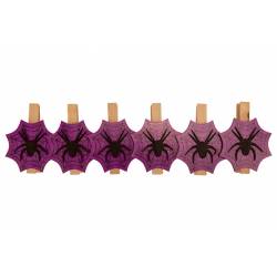 Cosy @ Home Clip Spider Web Paars 40x7xh1,5cm Hout  