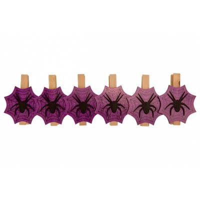 Clip Spider Web Paars 40x7xh1,5cm Hout   Cosy @ Home