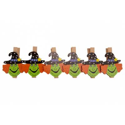 Clip Wicked Witch Multi-kleur 40x7xh1,5c M Hout  Cosy @ Home