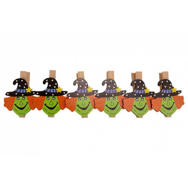 Clip Wicked Witch Multi-kleur 40x7xh1,5c M Hout 