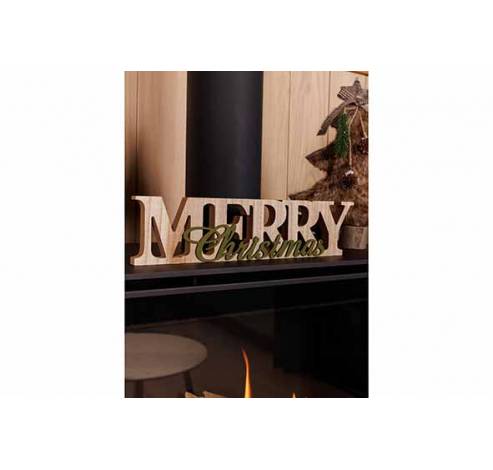 Letterdeco Merry Christmas Natuur 42x2,3 Xh10cm Langwerpig Hout  Cosy @ Home