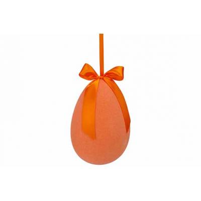Paasei Hanger Flocked Oranje 17x17xh25,5 Cm Kunststof  Cosy @ Home