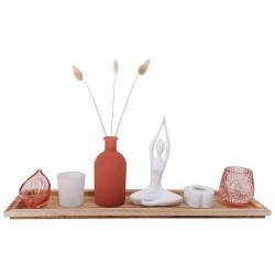 Cosy @ Home Giftset Set7 On Plate Rose 50x12,5xh20cm  Verre Colorbox 