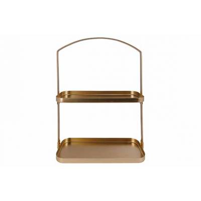 Etagere 2 Trays Goud 30x12xh40cm Metaal   Cosy @ Home