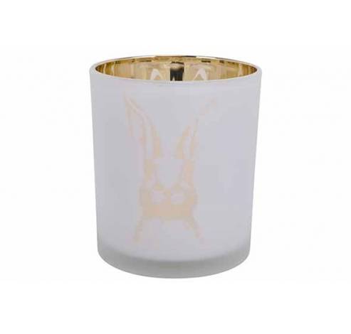 Theelichthouder Bunny Wit - Goud 9x9xh10 Cm Glas  Cosy @ Home
