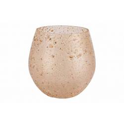 Theelichthouder Bubbly Goud 13x13xh13cm Rond Glas 