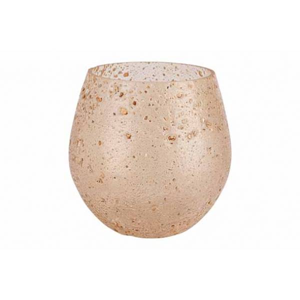 Theelichthouder Bubbly Goud 13x13xh13cm Rond Glas 
