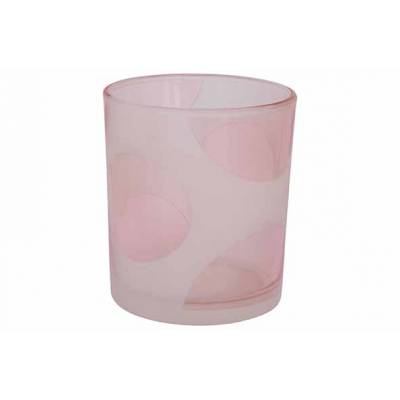Bougeoir Summer Rose 9x9xh10cm Verre   Cosy @ Home