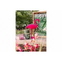 Theelichthouder Flamingo Fuchsia 7x7xh8c M Glas 